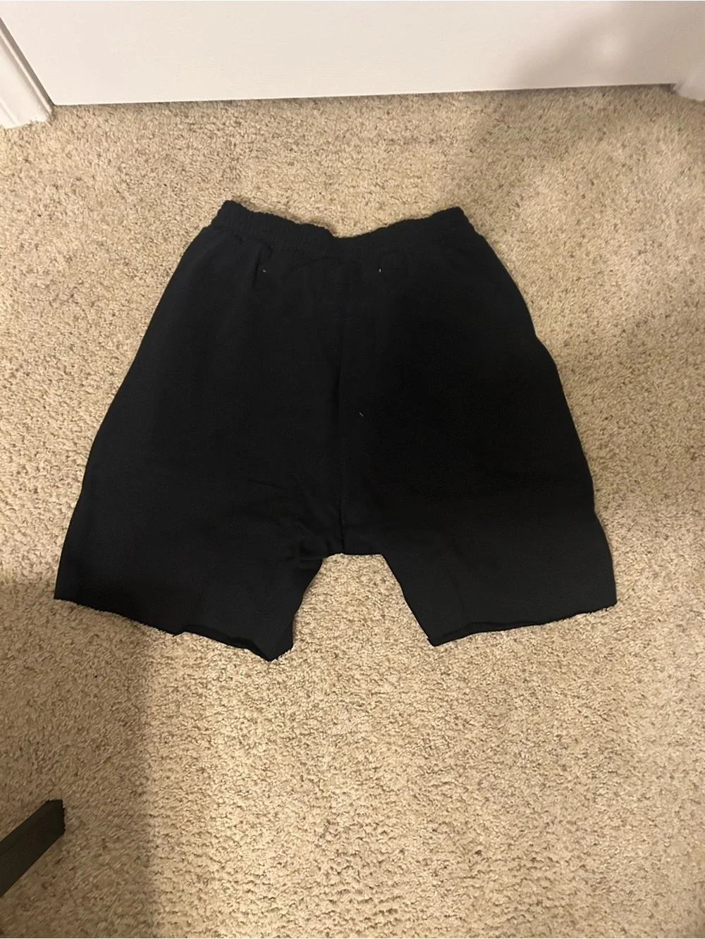 Black Graphic Elastic Waist Shorts - White Logo